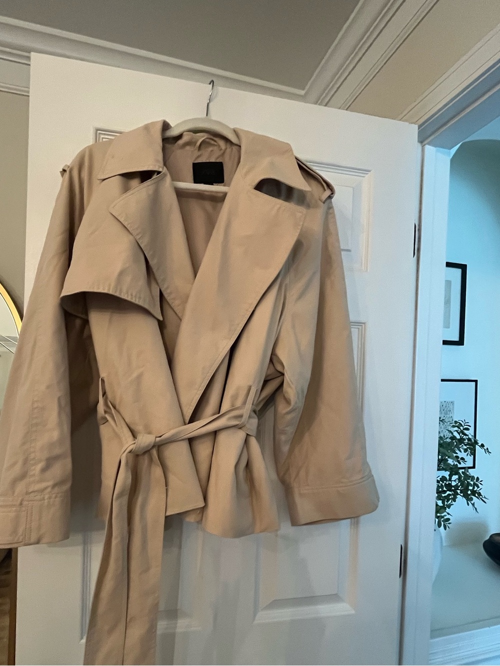Zara short belted trench coat size XS-S - Picture 2 of 3